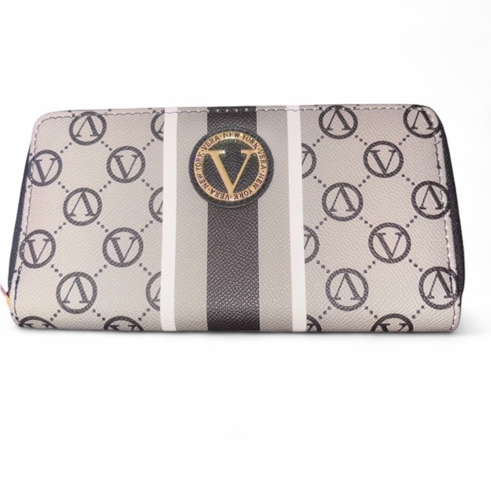 Vera Wang New York Vera Signature Zip Around Monogram Wallet
